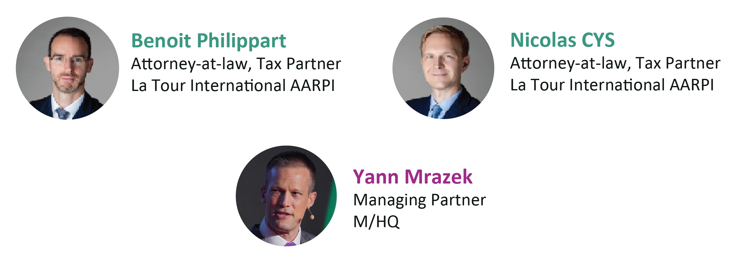Yann Mrazek, Managing Partner at M/HQ, and Benoit Philippart and Nicolas CYS